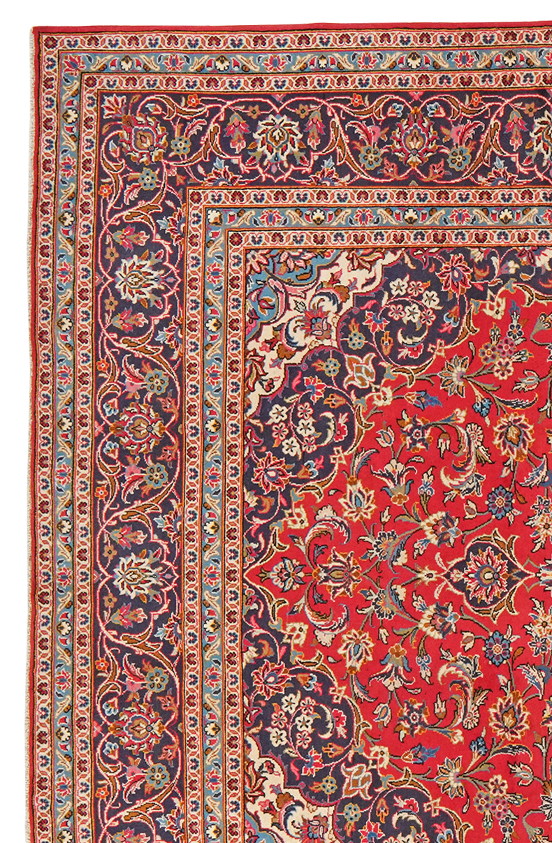 Ardakan — Handgefertigt, 343x243 cm, Blau, 100% Virgin Wool | View 4