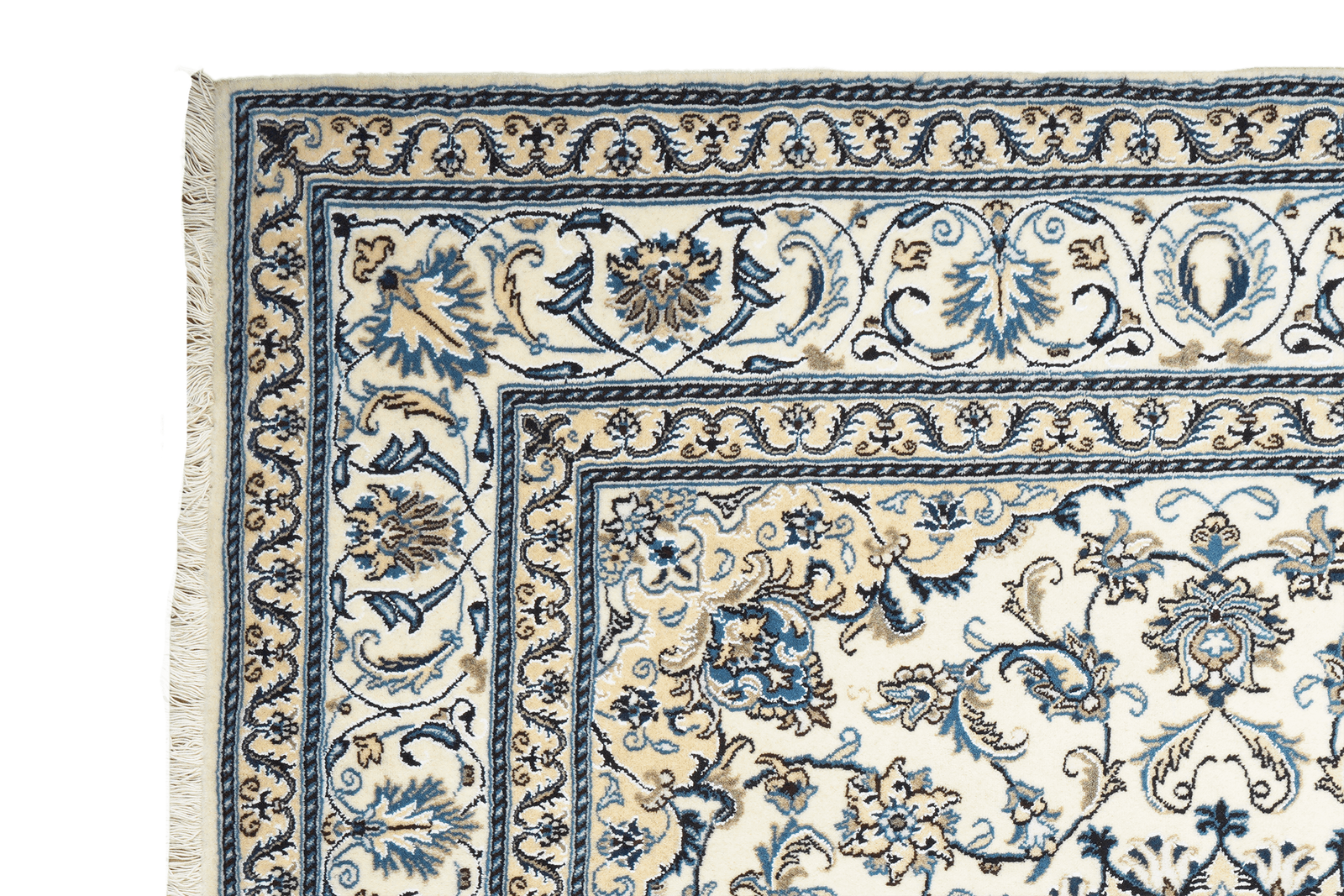 Nain 12La — Handgefertigt, 196x197 cm, Beige,blau, 100% Virgin Wool | View 4