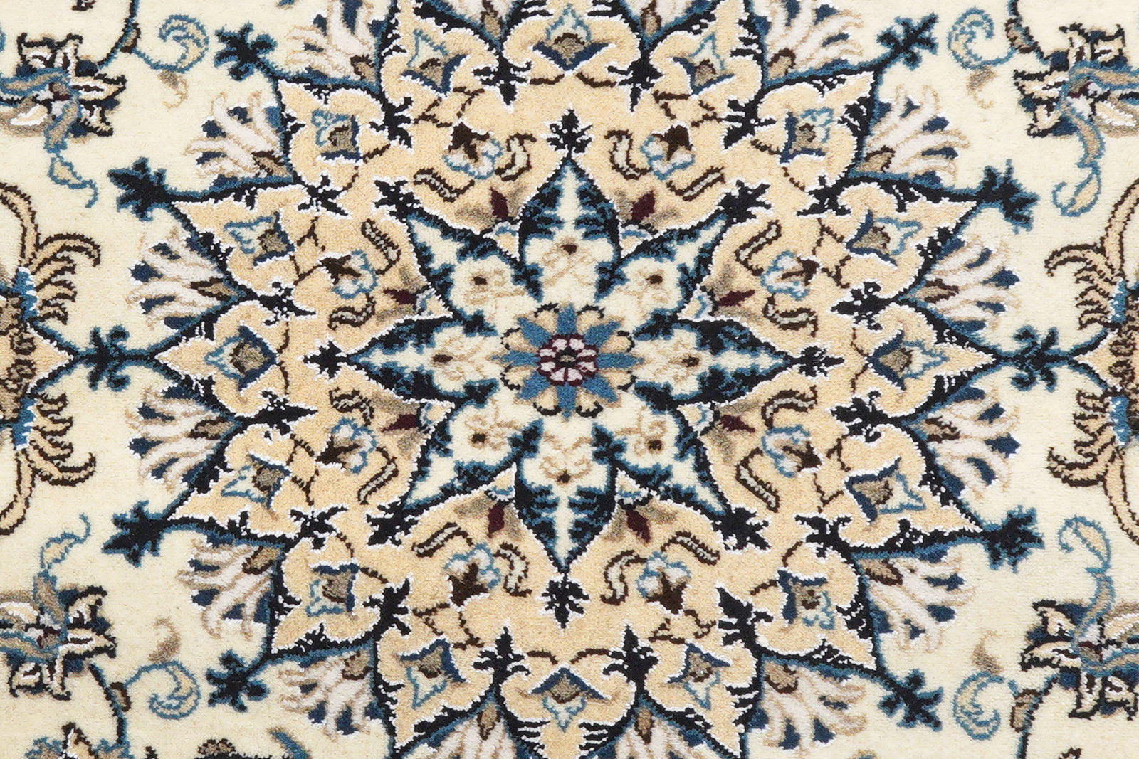 Nain 12La — Handgefertigt, 196x197 cm, Beige,blau, 100% Virgin Wool | View 9