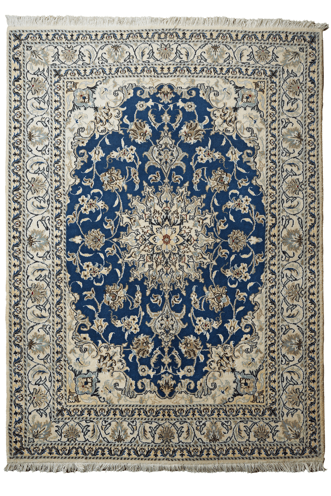 Nain 12La — Hand-knotted, 149x207 cm, Blue, 100% Virgin Wool | Main view
