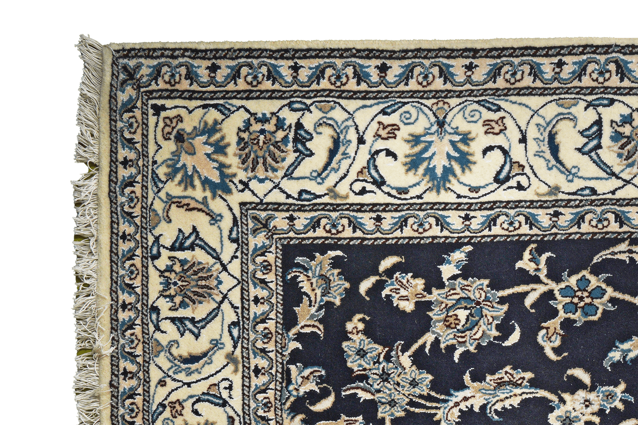 Nain 12La — Hand-knotted, 200x206 cm, Blue, 100% Virgin Wool | View 3