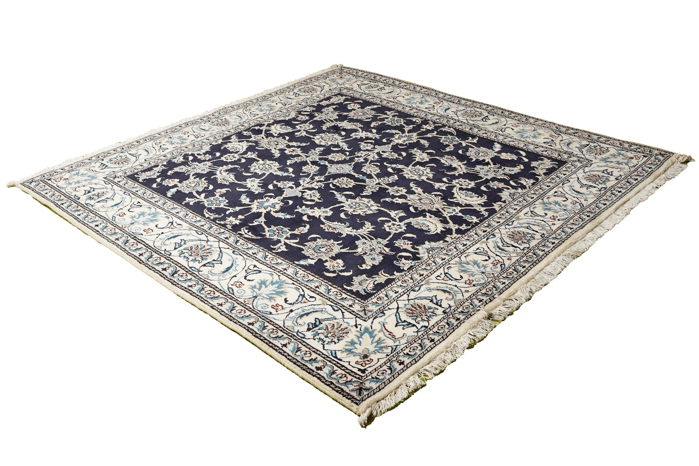 Nain 12La — Hand-knotted, 200x206 cm, Blue, 100% Virgin Wool | View 4