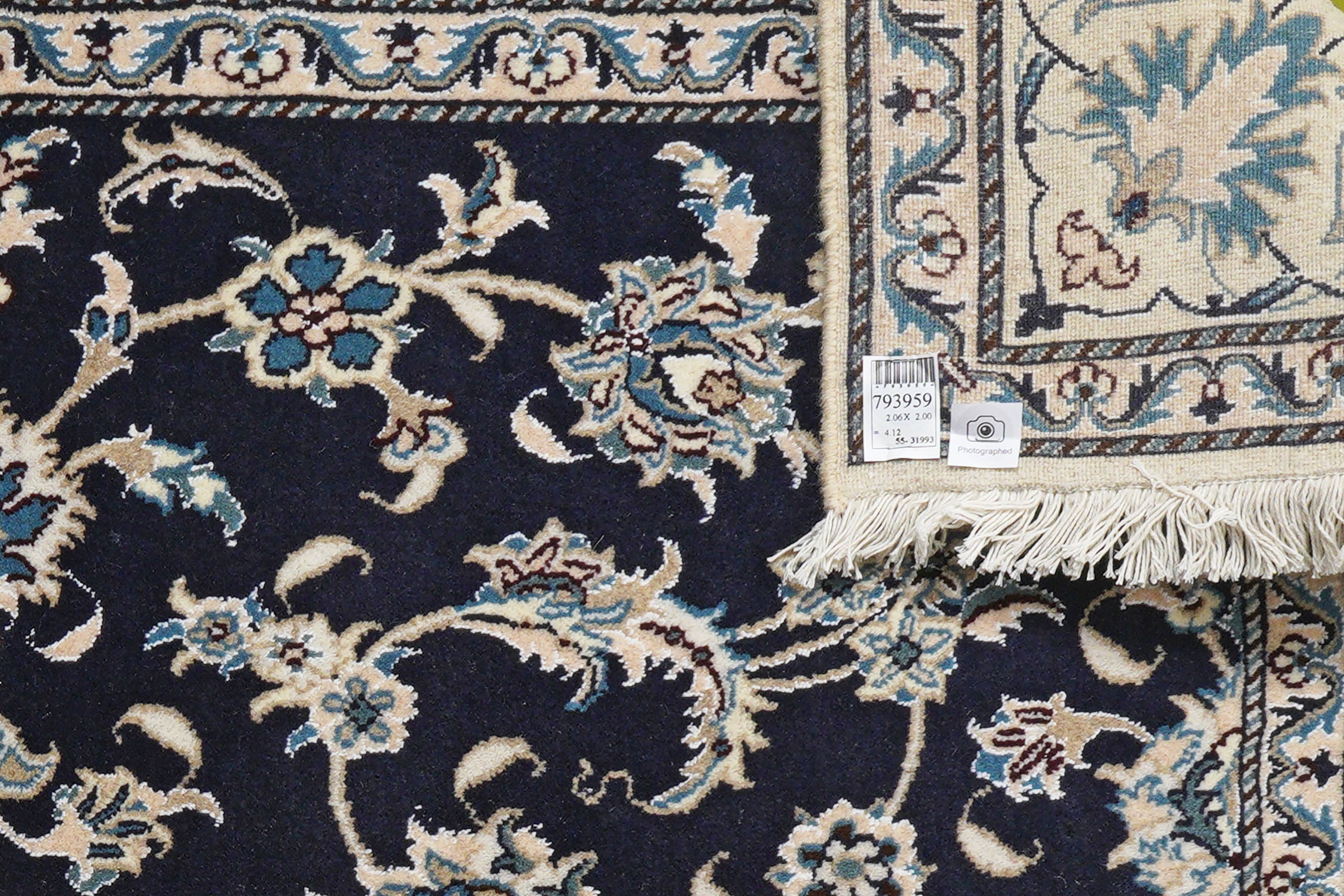 Nain 12La — Hand-knotted, 200x206 cm, Blue, 100% Virgin Wool | View 6