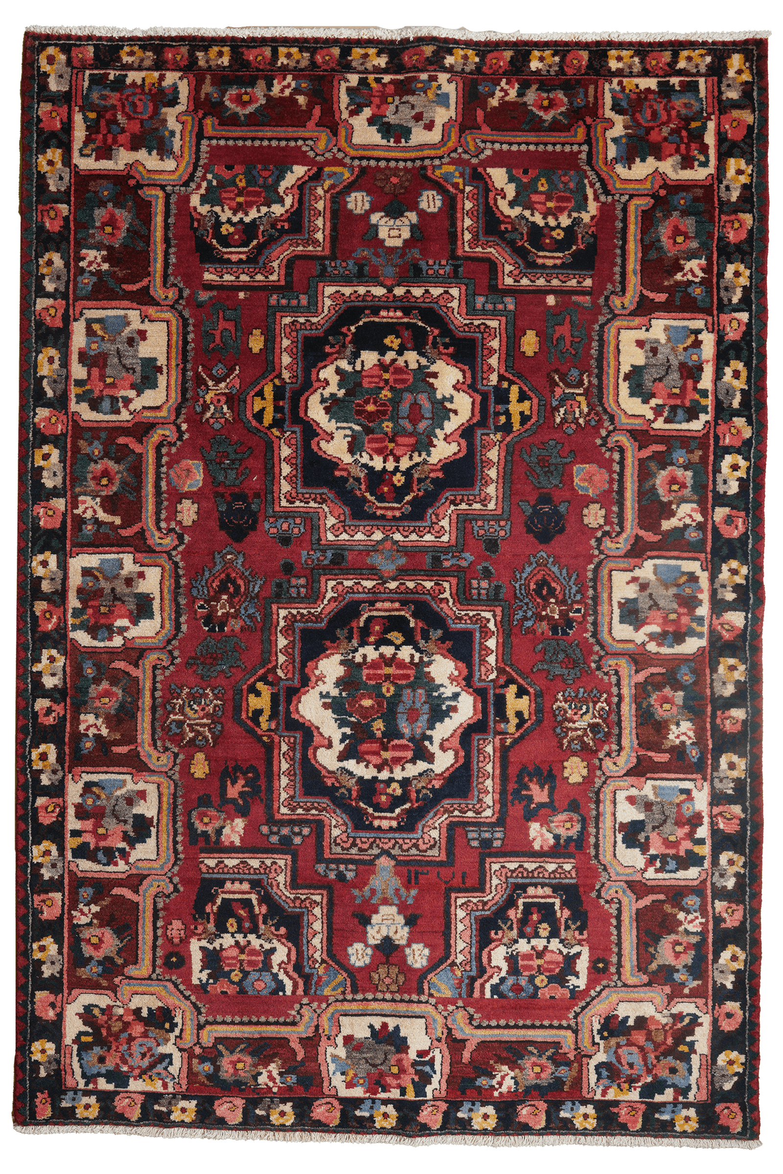Bakhtiar — Hand-knotted, 138x204 cm, Red, 100% Virgin Wool | Main view