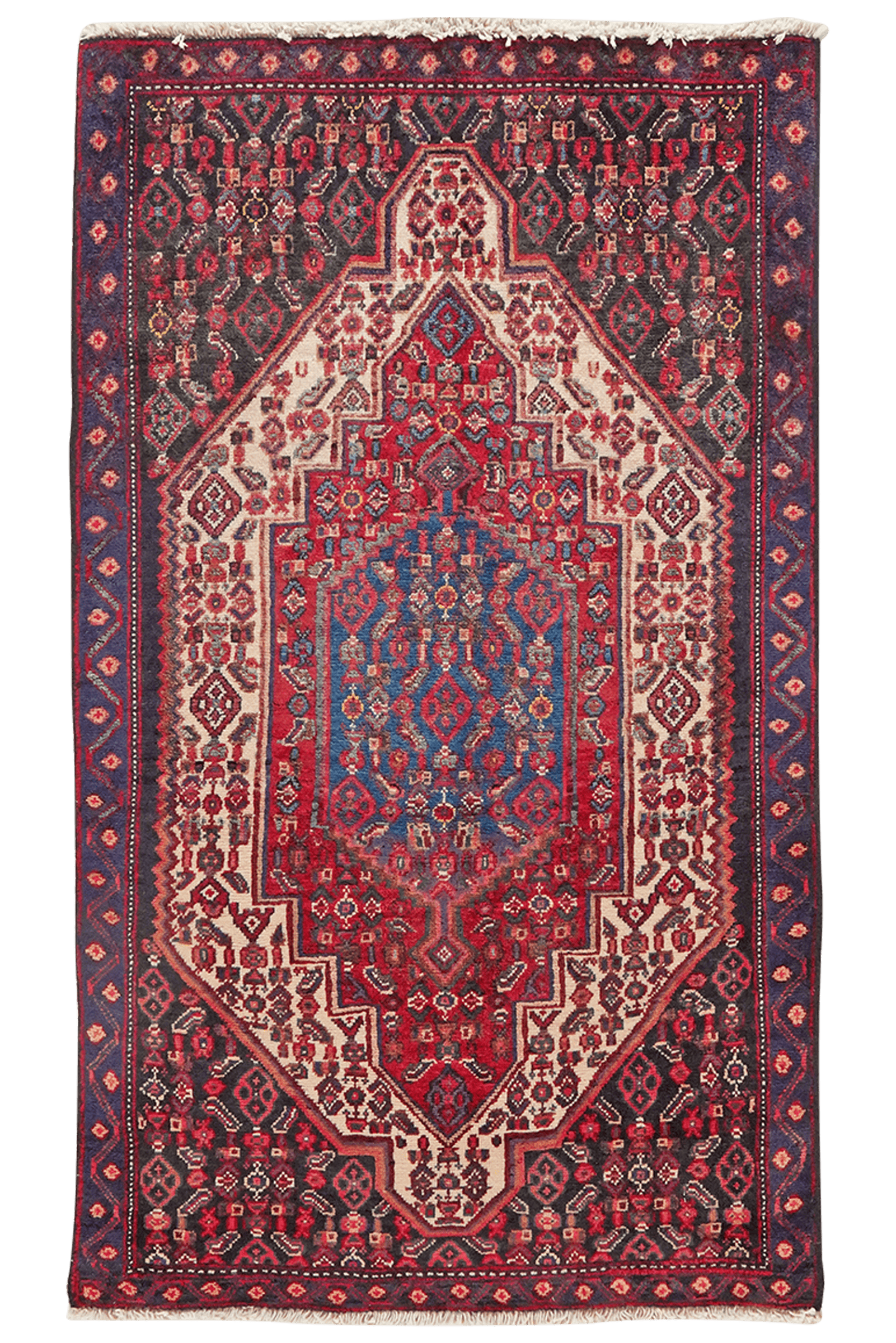 Senneh — Hand-knotted, 68x117 cm, Beige, 100% Virgin Wool | Main view