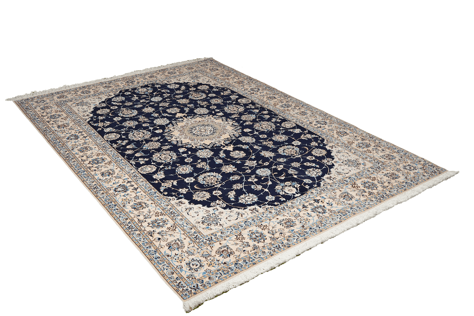 Nain 6La — Hand-knotted, 166x241 cm, Blue, 100% Virgin Wool | View 4