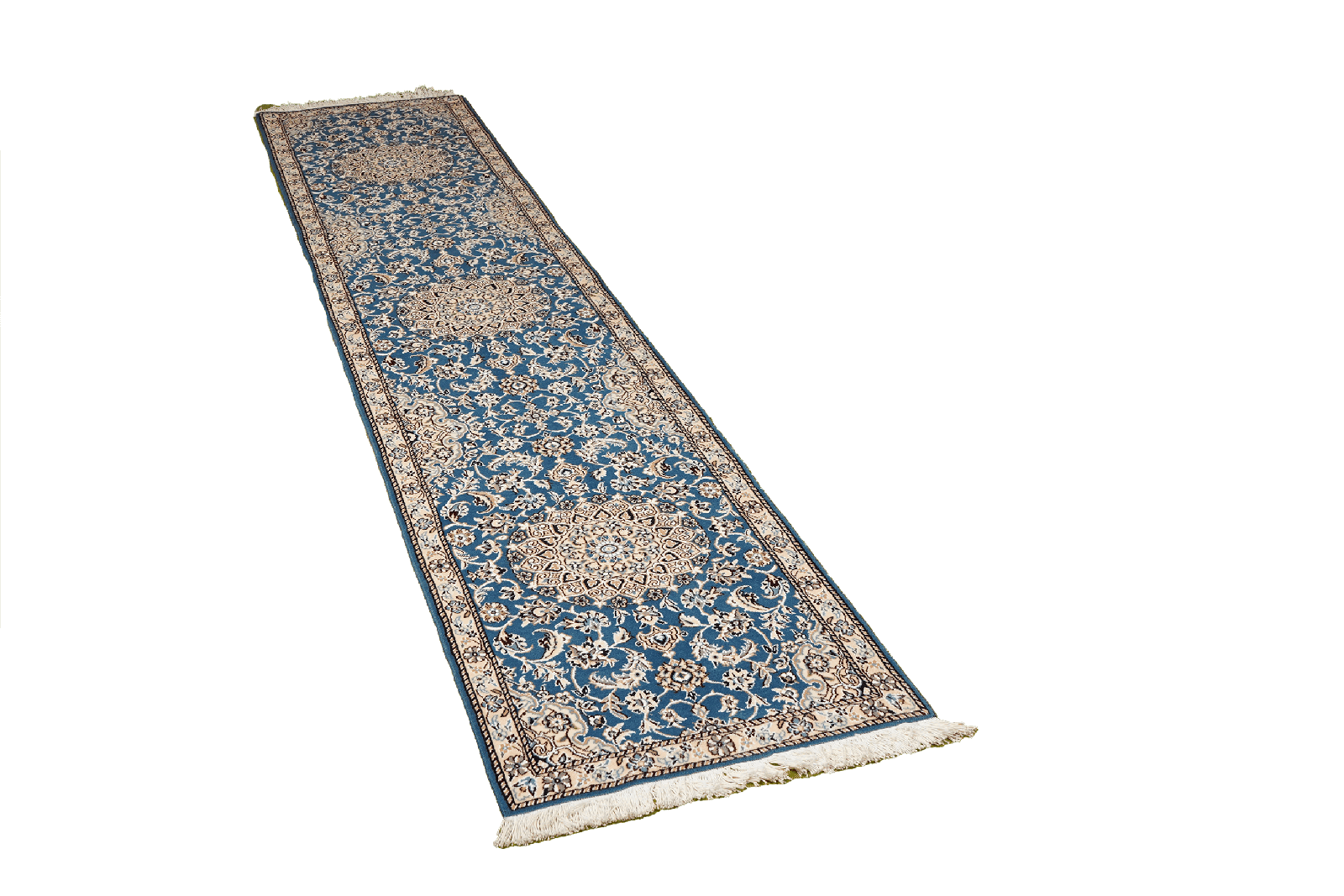 Nain 9La — Hand-knotted, 60x293 cm, Blue, 100% Virgin Wool | View 4