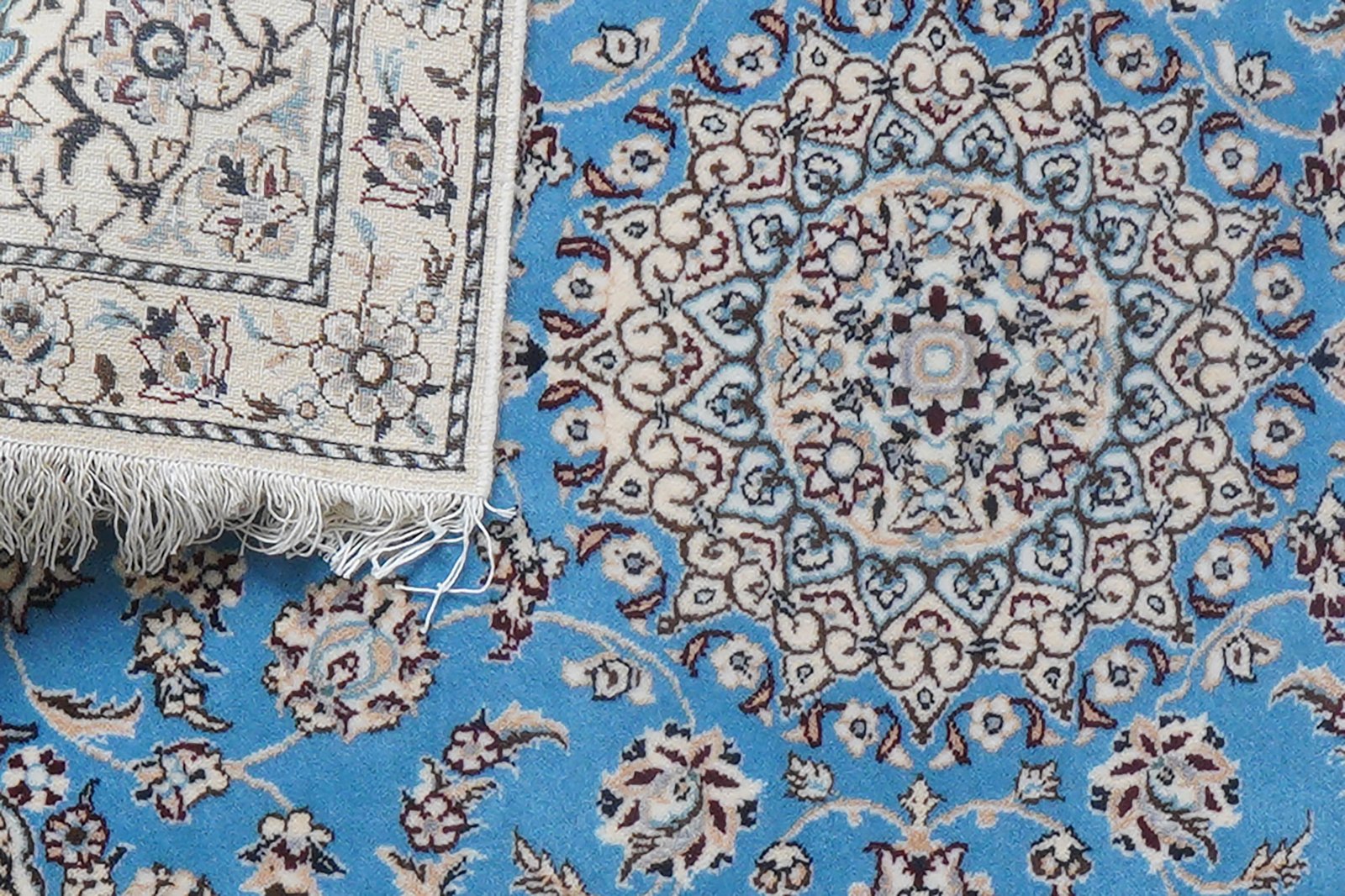 Nain 6La — Hand-knotted, 62x95 cm, Blue, 100% Virgin Wool | View 7