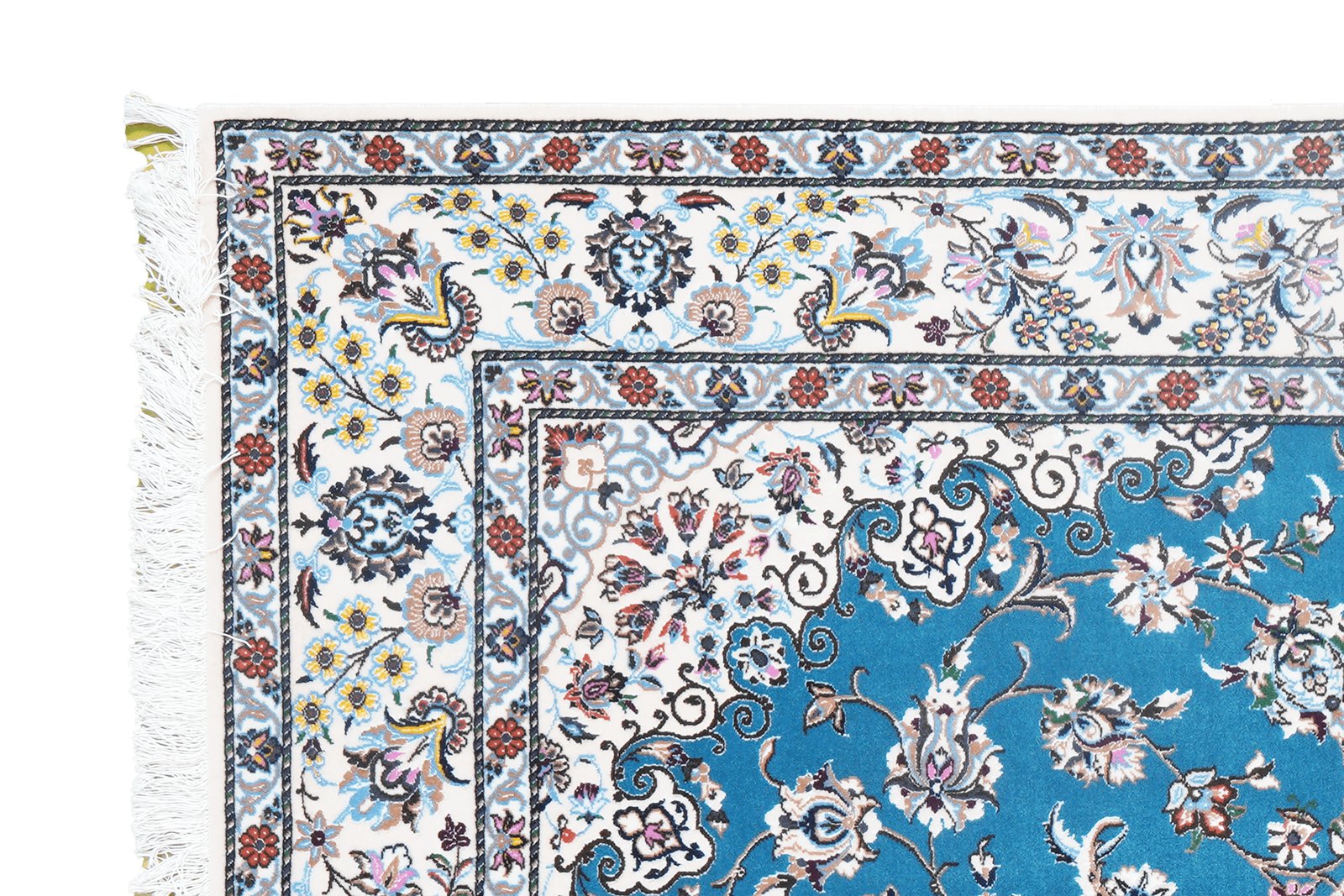 Nain 6La — Hand-knotted, 127x196 cm, Blue, 100% Virgin Wool | View 3