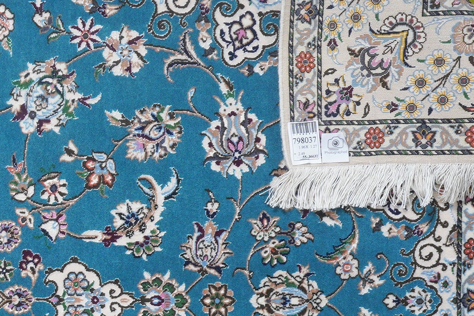 Nain 6La — Hand-knotted, 127x196 cm, Blue, 100% Virgin Wool | View 6
