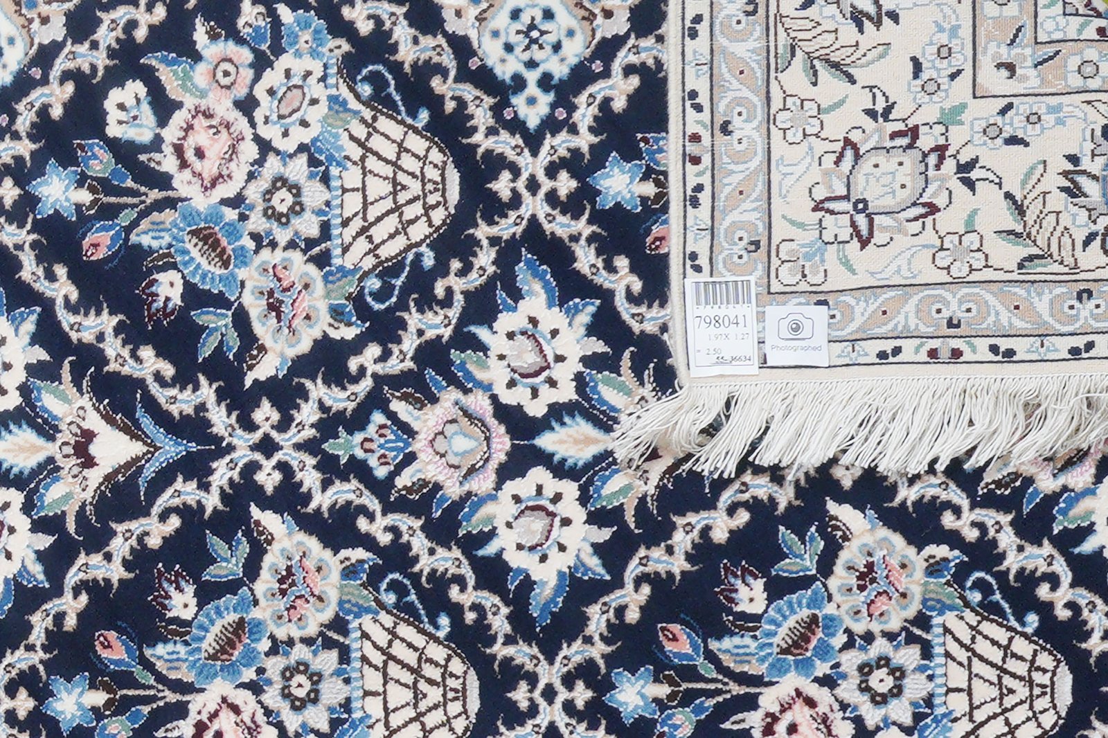 Nain 6La — Hand-knotted, 127x197 cm, Blue, 100% Virgin Wool | View 6