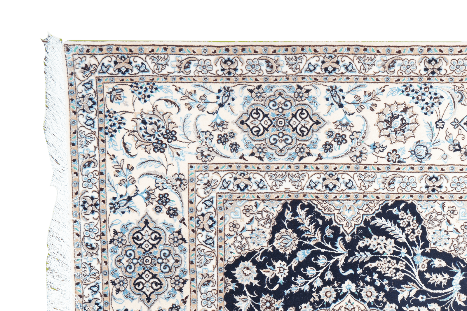 Nain 6La — Hand-knotted, 210x304 cm, Blue, 100% Virgin Wool | View 3