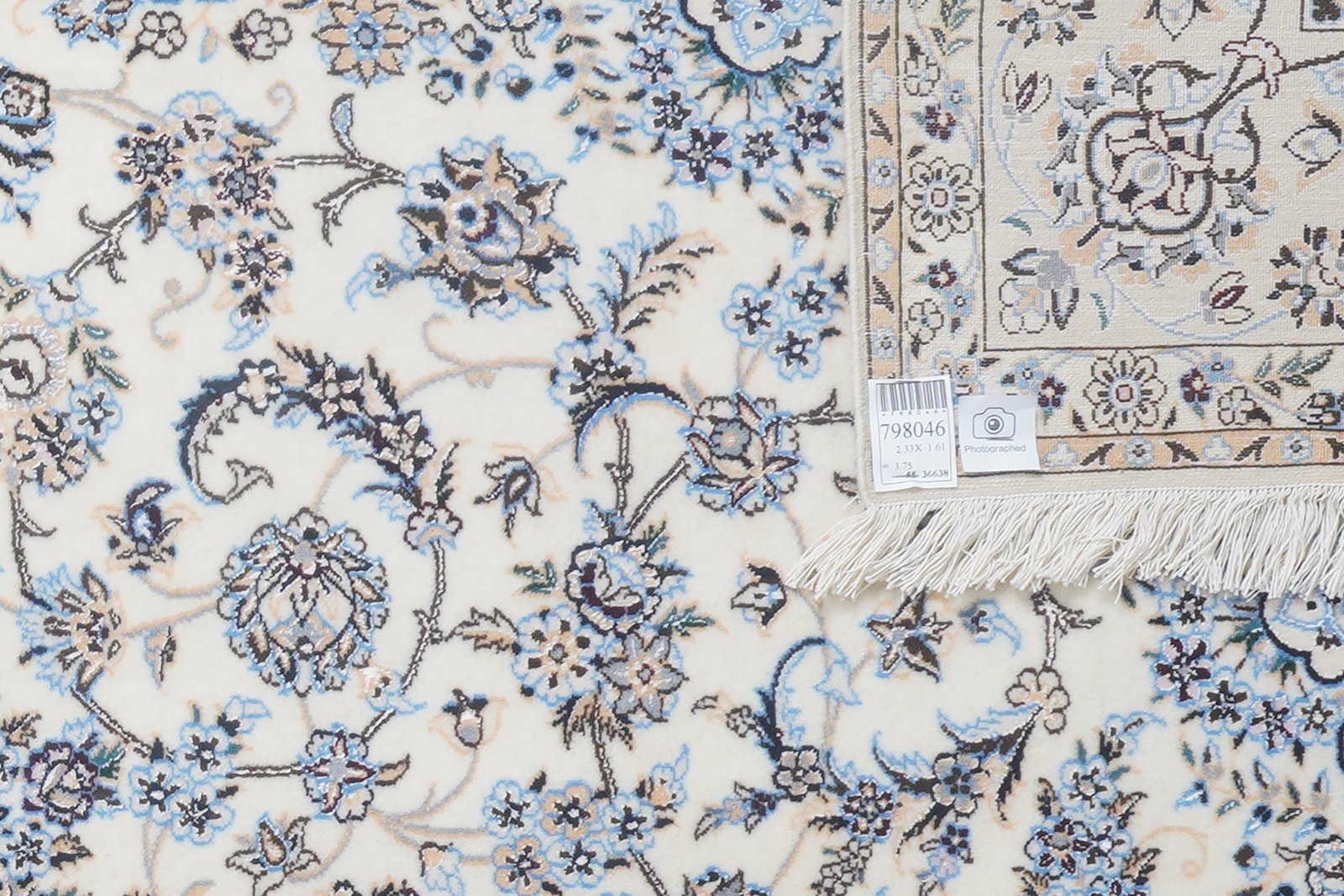 Nain 6La — Hand-knotted, 161x233 cm, Beige, 100% Virgin Wool | View 6