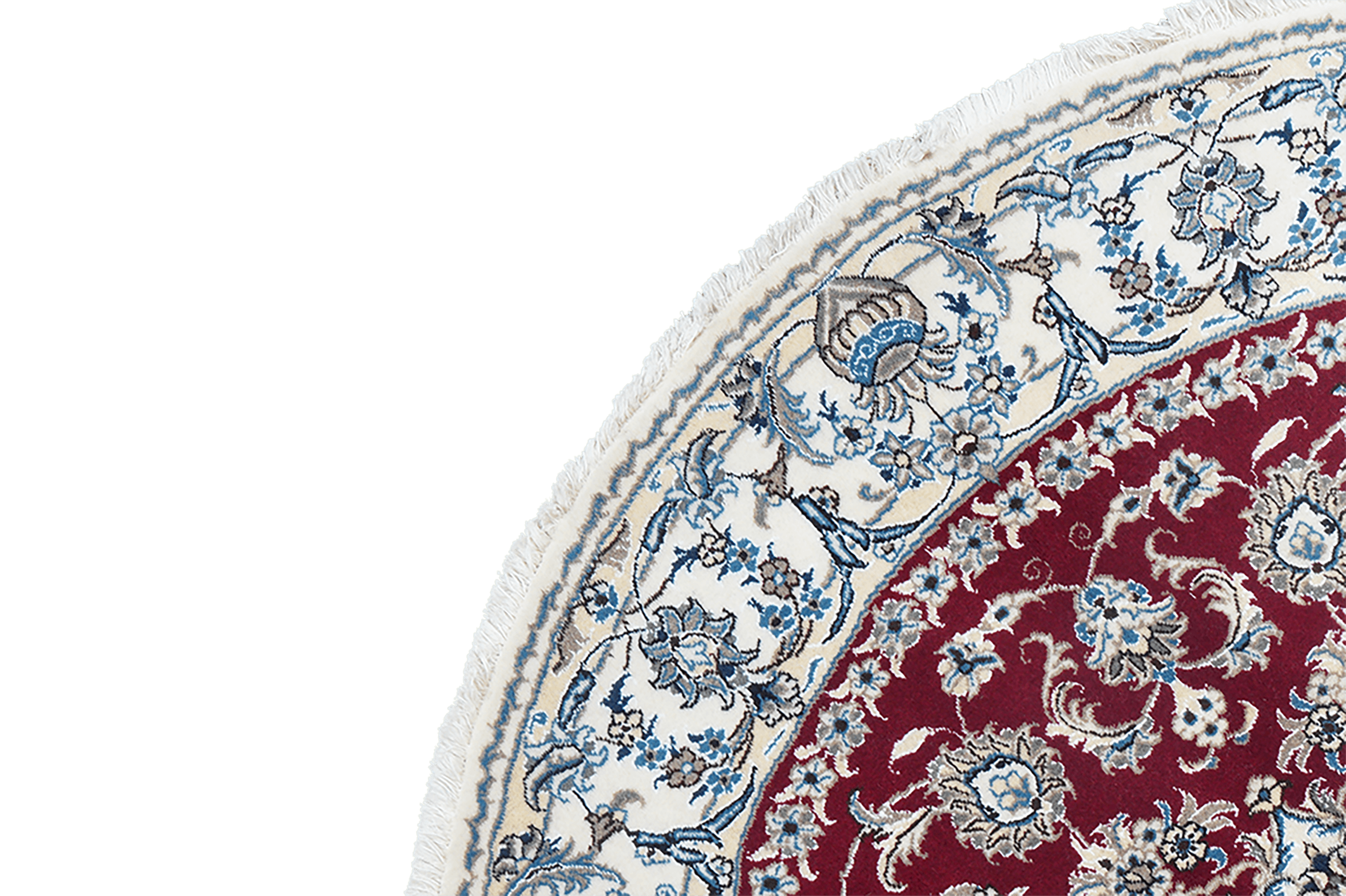 Nain — Hand-knotted, 202x202 cm, Red, 100% Virgin Wool | View 3