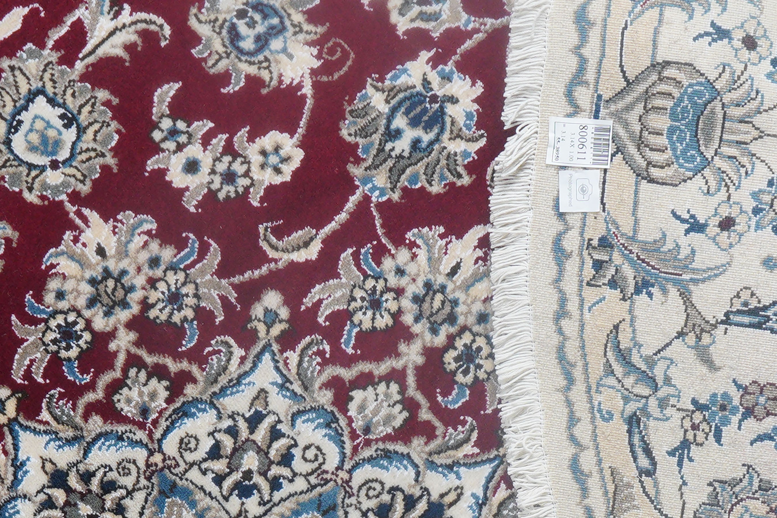 Nain — Hand-knotted, 202x202 cm, Red, 100% Virgin Wool | View 7