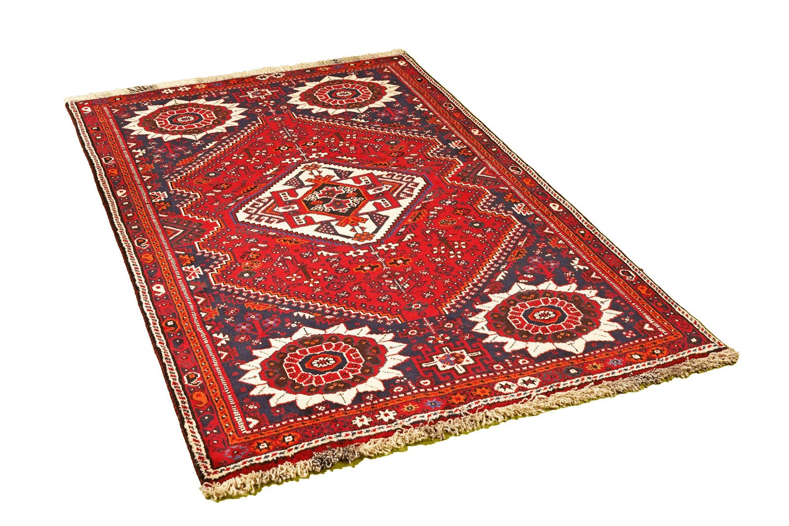 Gashgai — Hand-knotted, 112x161 cm, Red, 100% Virgin Wool | View 4