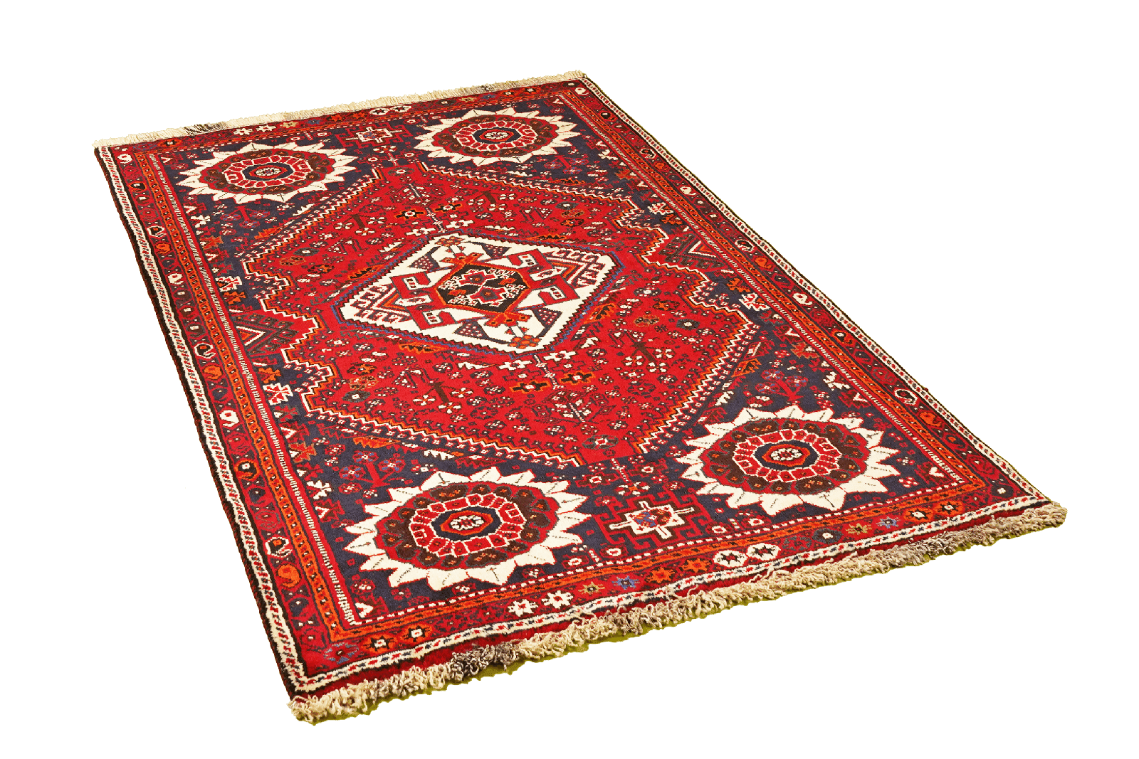 Gashgai — Hand-knotted, 112x161 cm, Red, 100% Virgin Wool | View 4