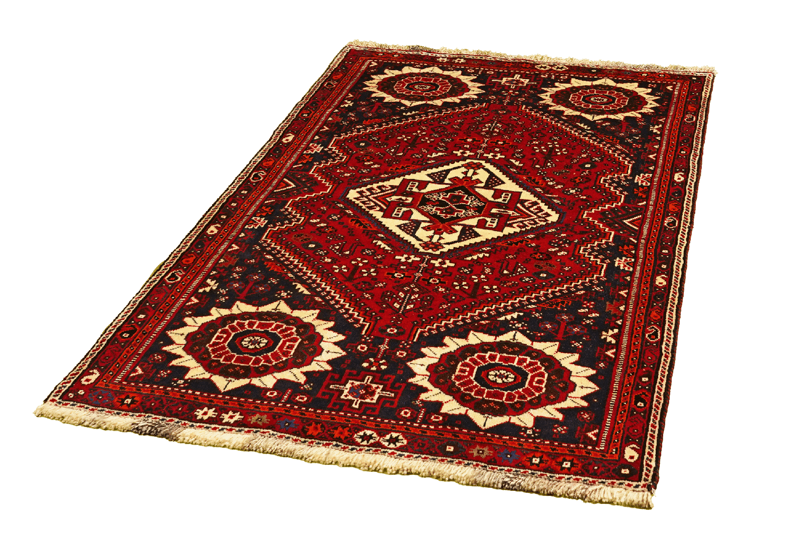 Gashgai — Hand-knotted, 112x161 cm, Red, 100% Virgin Wool | View 5