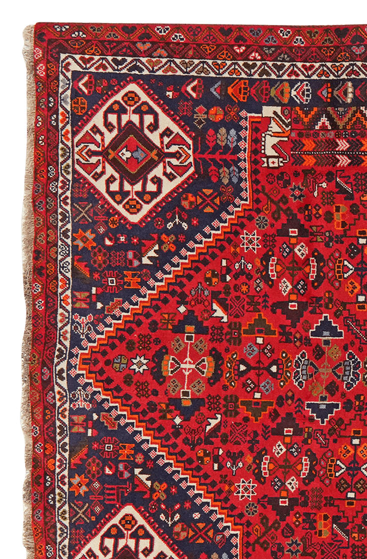 Gashgai — Hand-knotted, 167x290 cm, Red, 100% Virgin Wool | View 3
