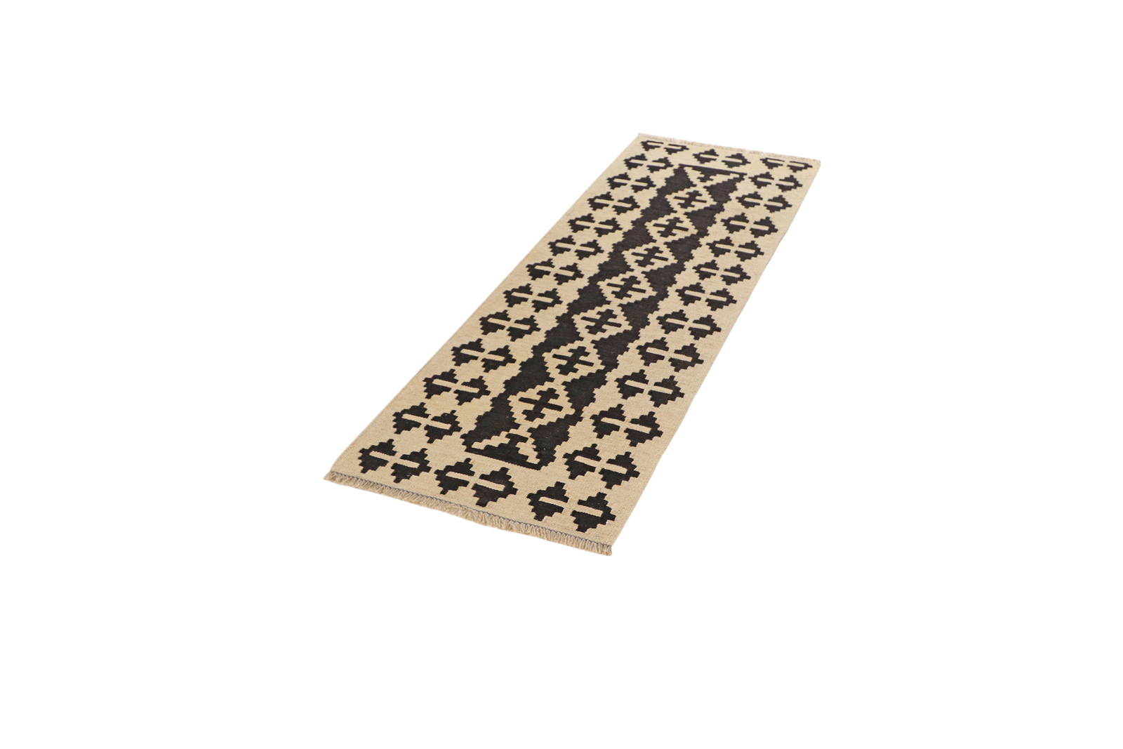 Kelim Gashgai — Handgefertigt, 198x64 cm, Beige, 100% Virgin Wool | View 6