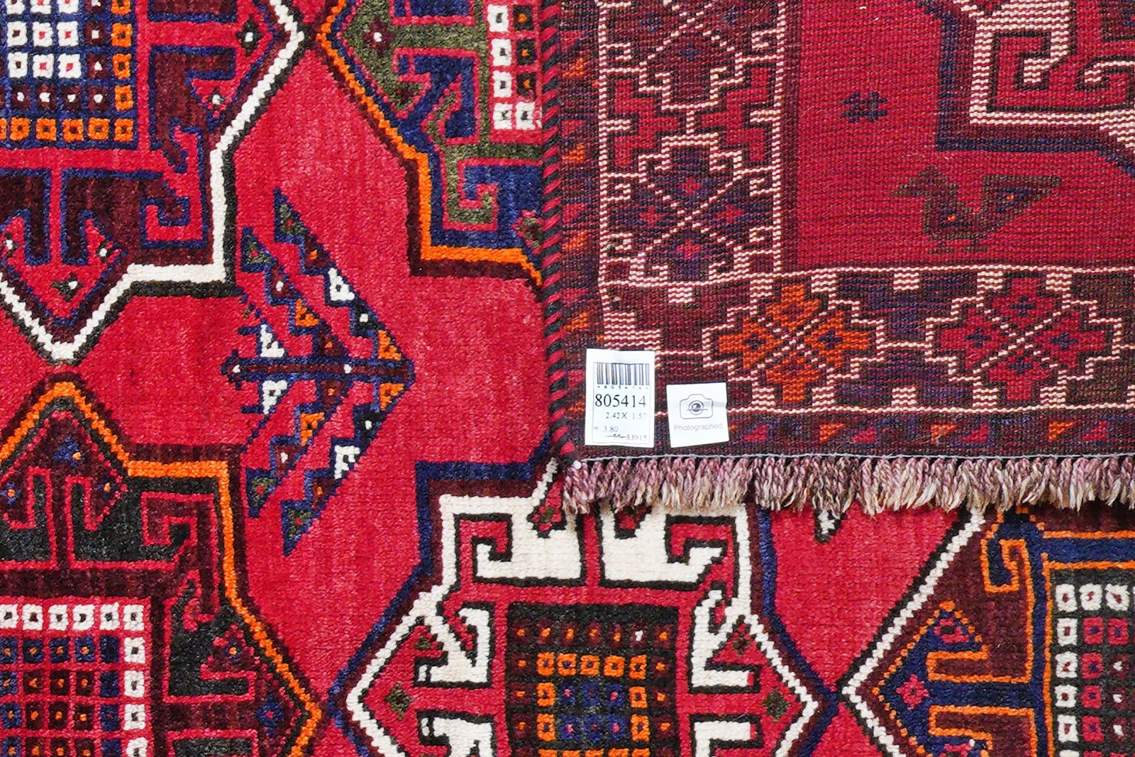 Gashgai — Hand-knotted, 157x242 cm, Red, 100% Virgin Wool | View 6