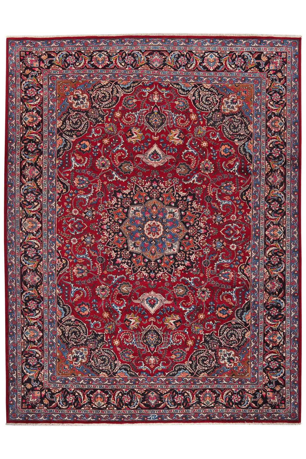 Mashad — Hand-knotted, 258x332 cm, Red, 100% Virgin Wool | Main view