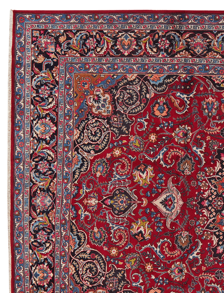 Mashad — Hand-knotted, 258x332 cm, Red, 100% Virgin Wool | View 3