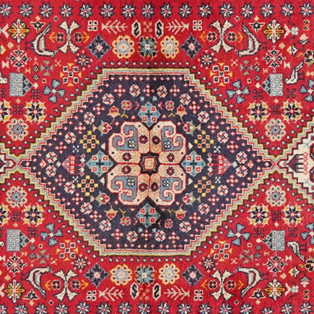 Kashkuli — Hand-knotted, 98x147 cm, Red, 100% Virgin Wool | View 4