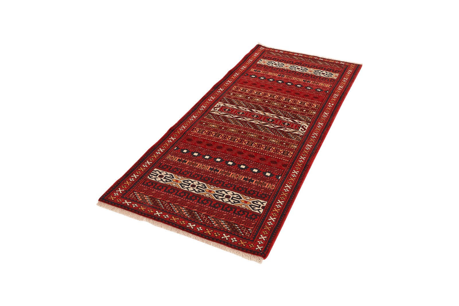 Turkman — Hand-knotted, 82x190 cm, Red, 100% Virgin Wool | View 5