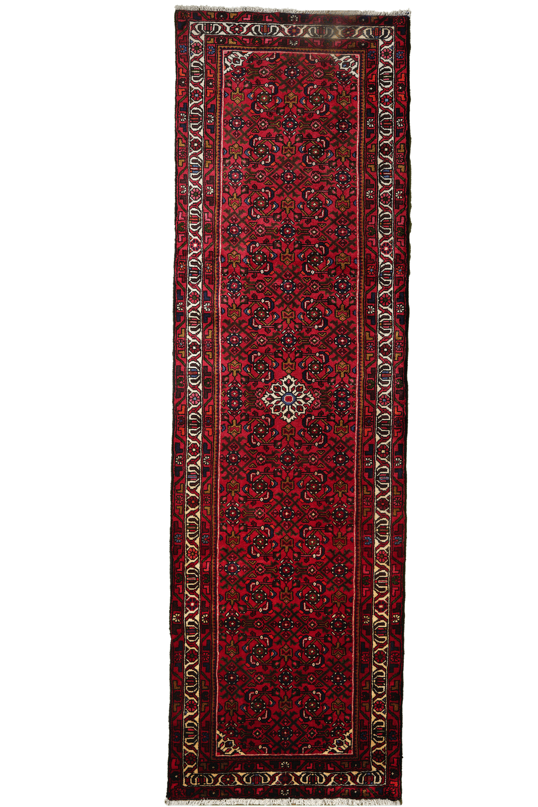 Hosseinabad — Hand-knotted, 94x318 cm, Red, 100% Virgin Wool | Main view