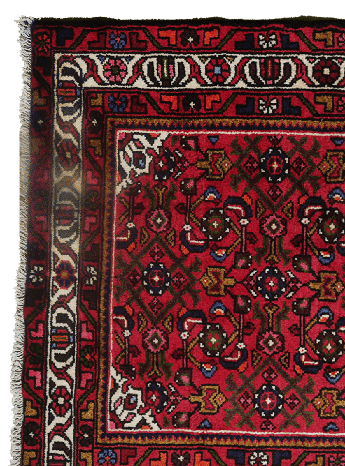 Hosseinabad — Hand-knotted, 94x318 cm, Red, 100% Virgin Wool | View 3