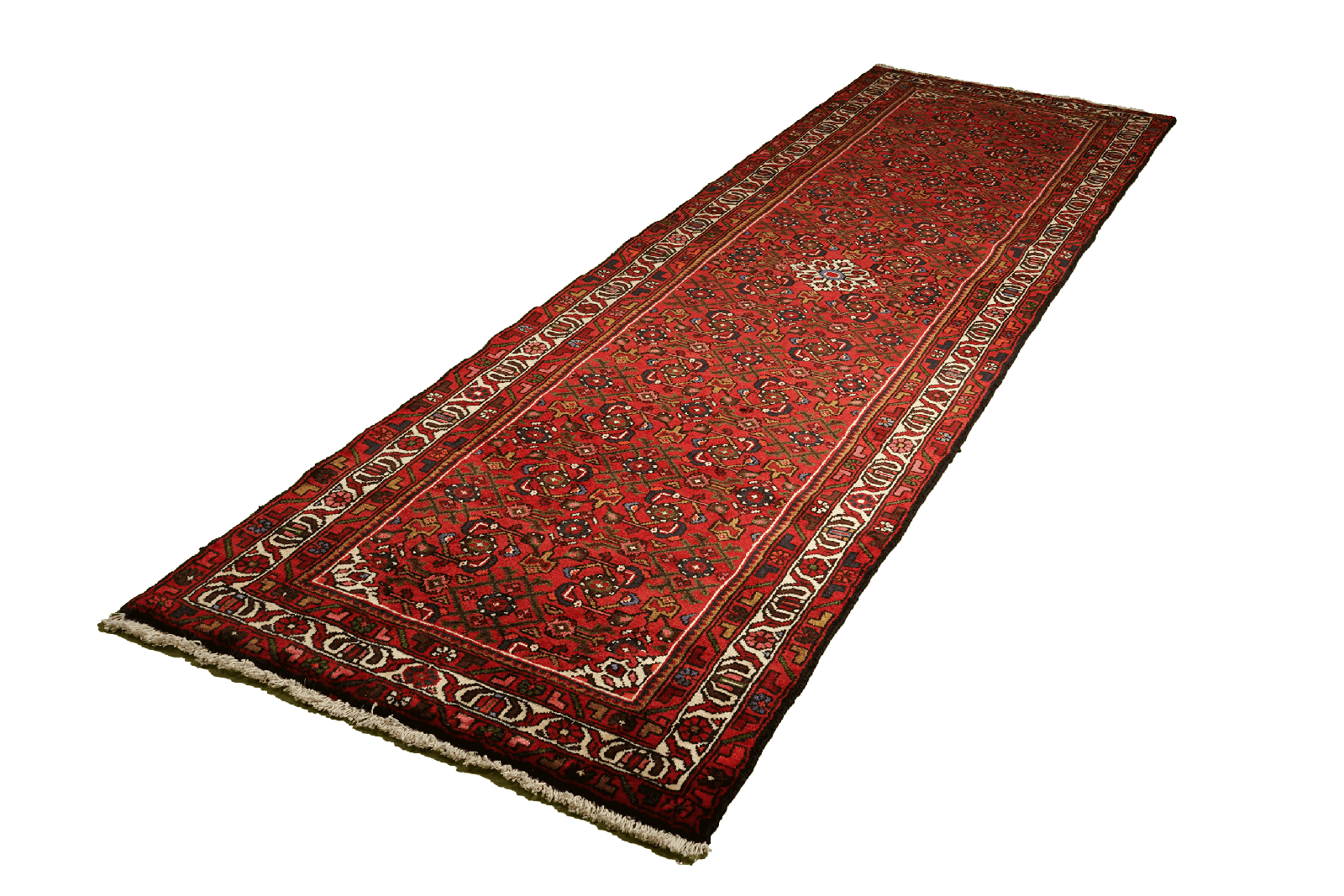 Hosseinabad — Hand-knotted, 94x318 cm, Red, 100% Virgin Wool | View 4