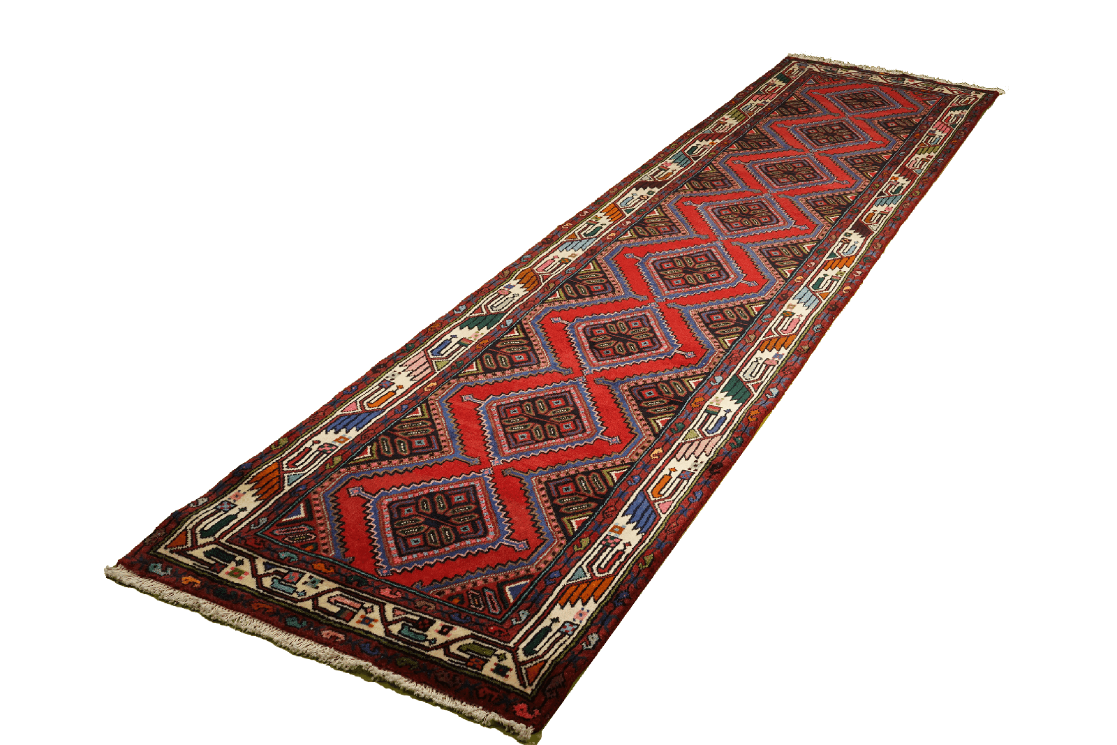 Zagheh — Hand-knotted, 80x307 cm, Red, 100% Virgin Wool | View 5