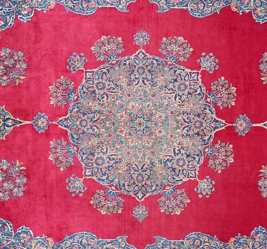 Kirman — Hand-knotted, 250x359 cm, Red, 100% Virgin Wool | View 4