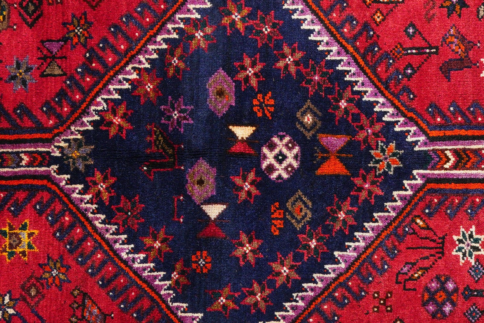 Gashgai — Hand-knotted, 201x286 cm, Red, 100% Virgin Wool | View 7