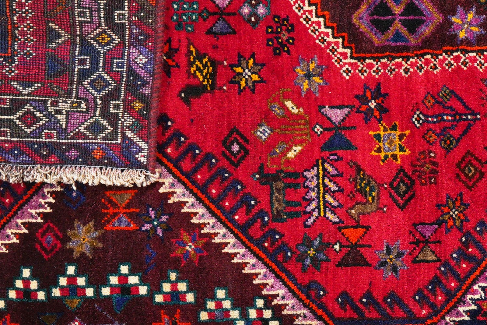 Gashgai — Hand-knotted, 201x286 cm, Red, 100% Virgin Wool | View 8