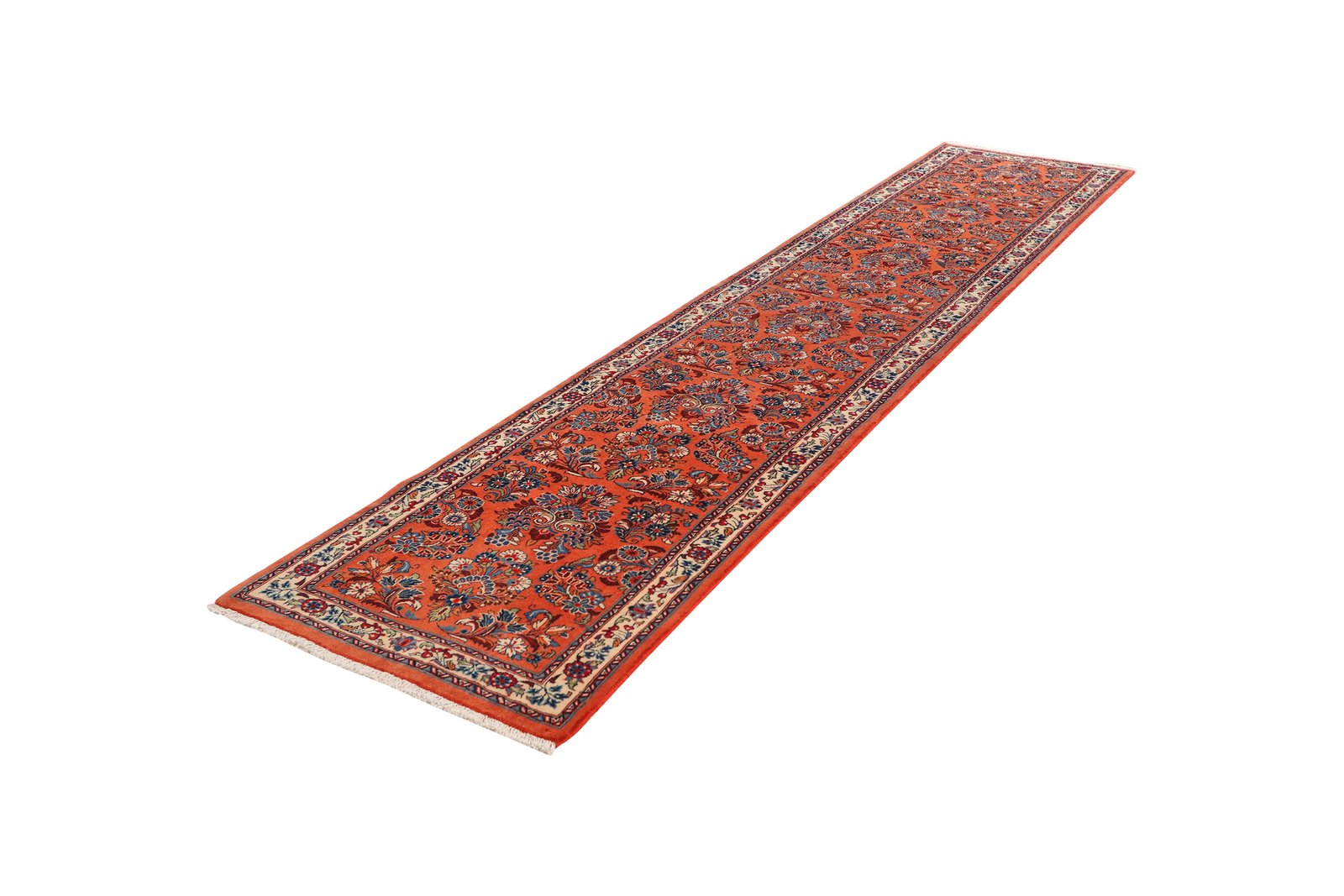 Sarough — Hand-knotted, 79x392 cm, Orange, 100% Virgin Wool | View 5