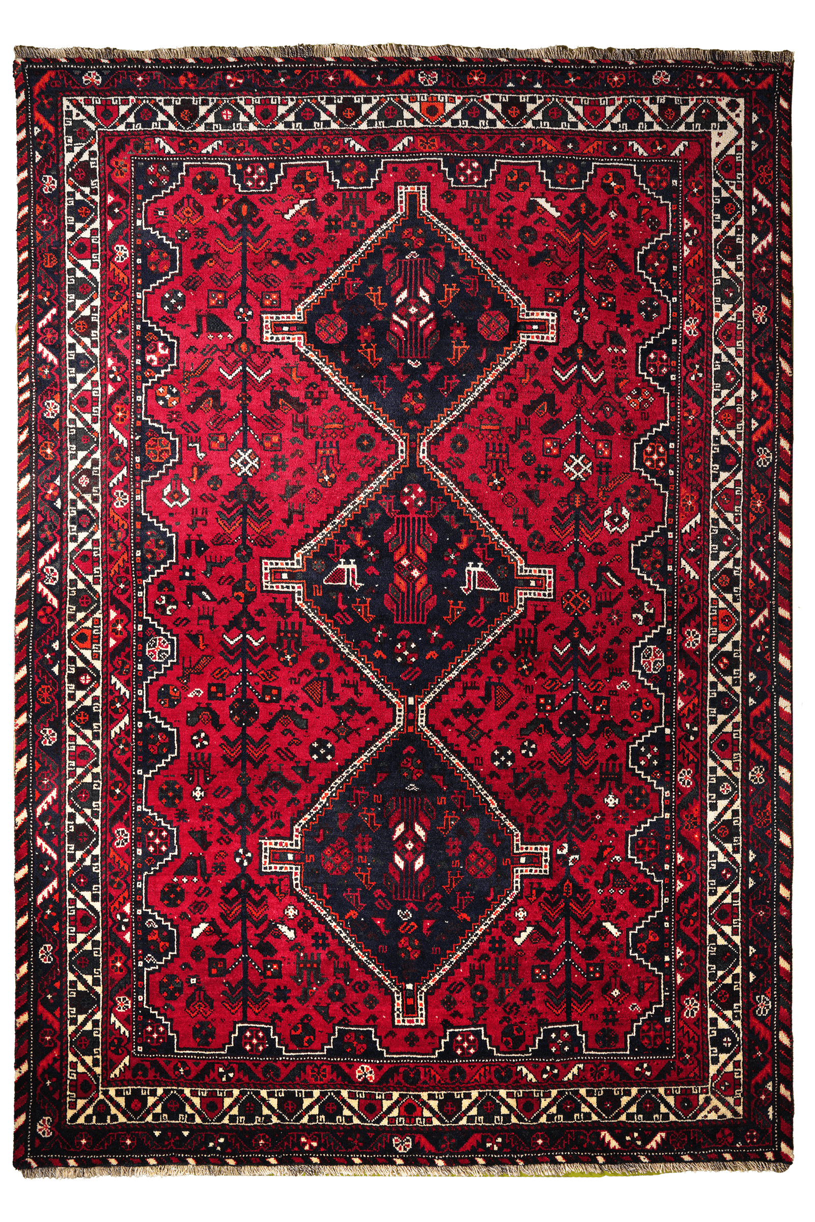Gashgai — Hand-knotted, 211x299 cm, Red, 100% Virgin Wool | Main view
