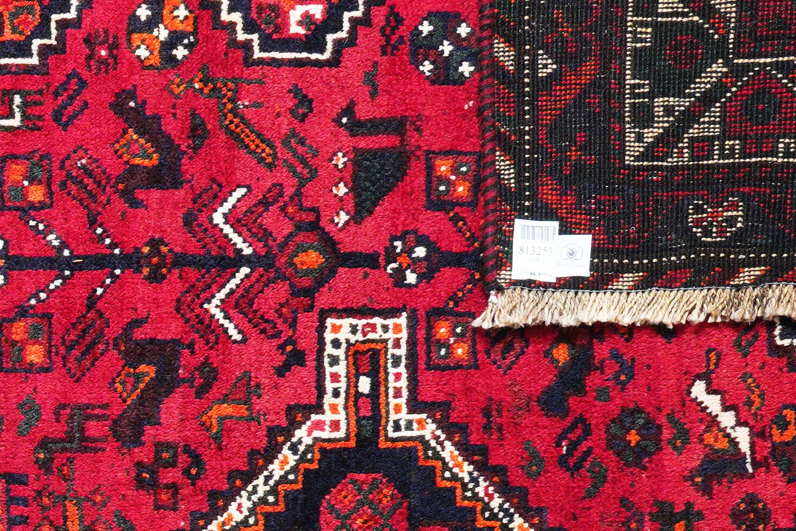 Gashgai — Hand-knotted, 211x299 cm, Red, 100% Virgin Wool | View 6