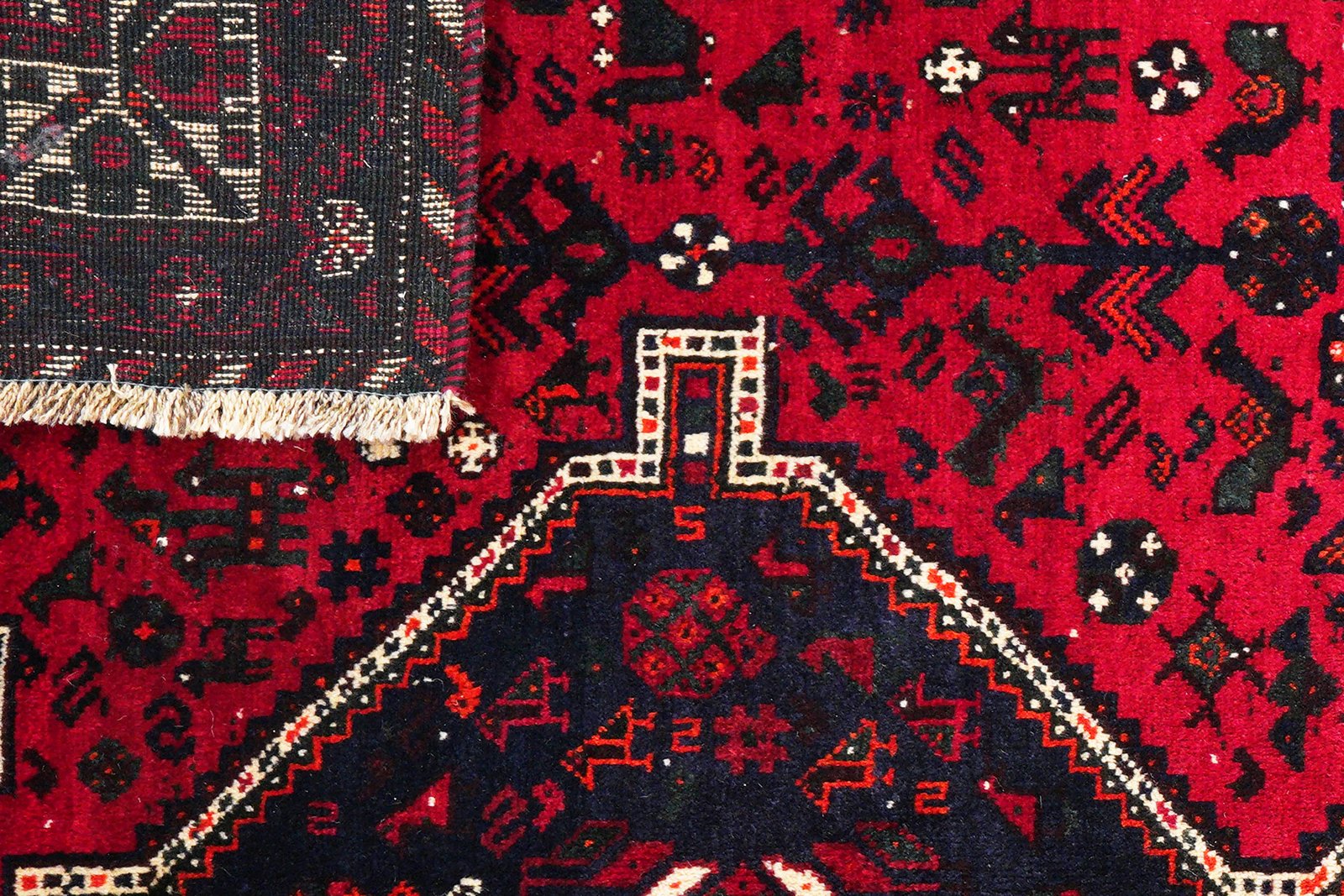 Gashgai — Hand-knotted, 211x299 cm, Red, 100% Virgin Wool | View 8