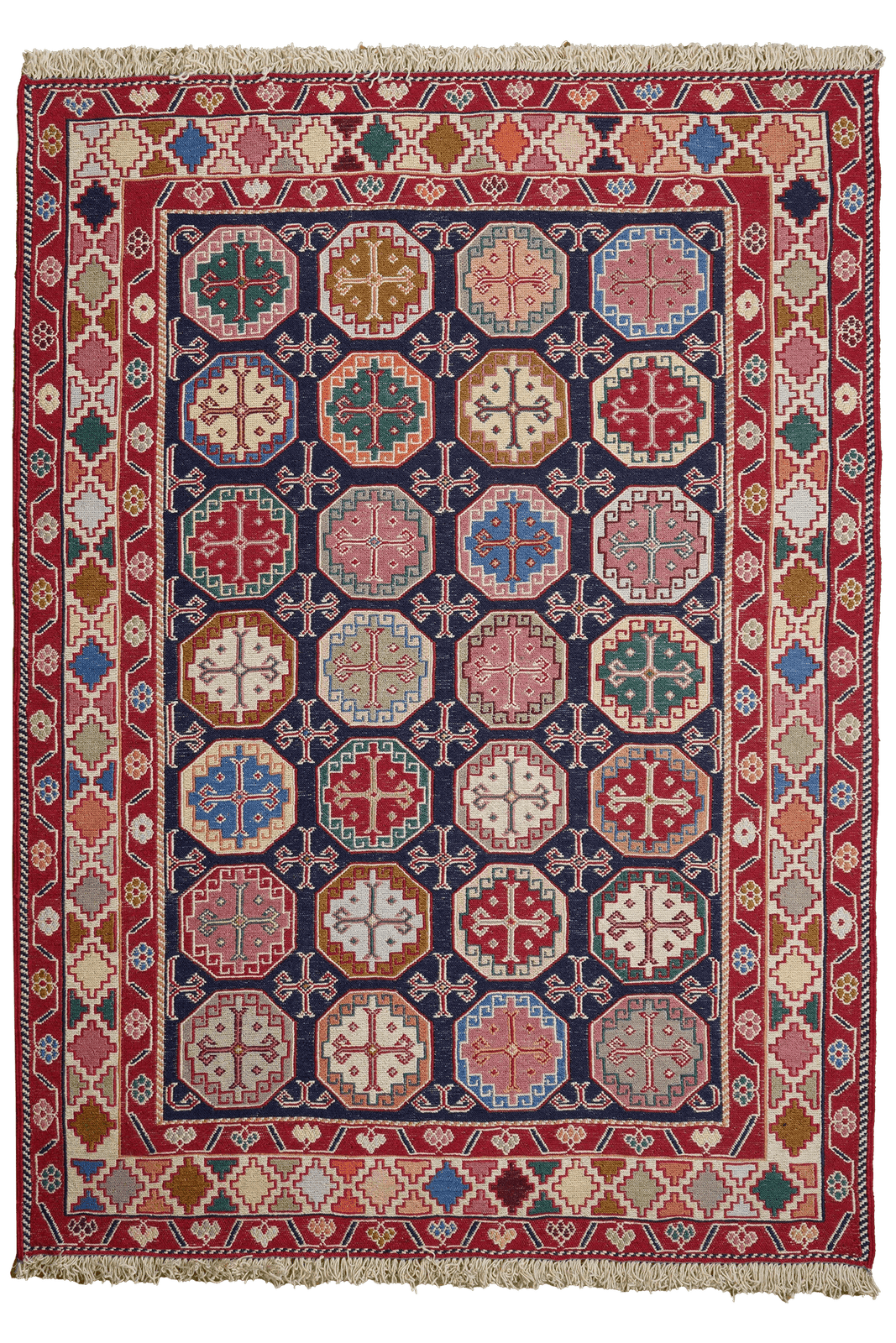 Sumak Shahsavan — Handmade, 103x142 cm, Blue, 100% Virgin Wool | Main view
