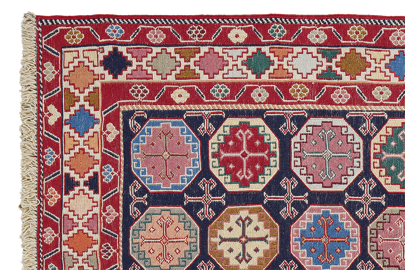 Sumak Shahsavan — Handmade, 103x142 cm, Blue, 100% Virgin Wool | View 3
