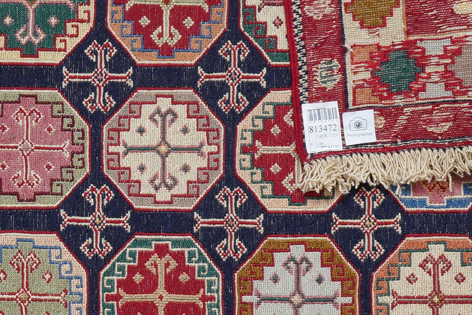 Sumak Shahsavan — Handmade, 103x142 cm, Blue, 100% Virgin Wool | View 5