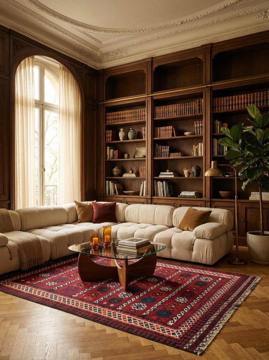 Kelim Gashgai Old — Handgefertigt, 258x160 cm, Beige, 100% Virgin Wool | Back view