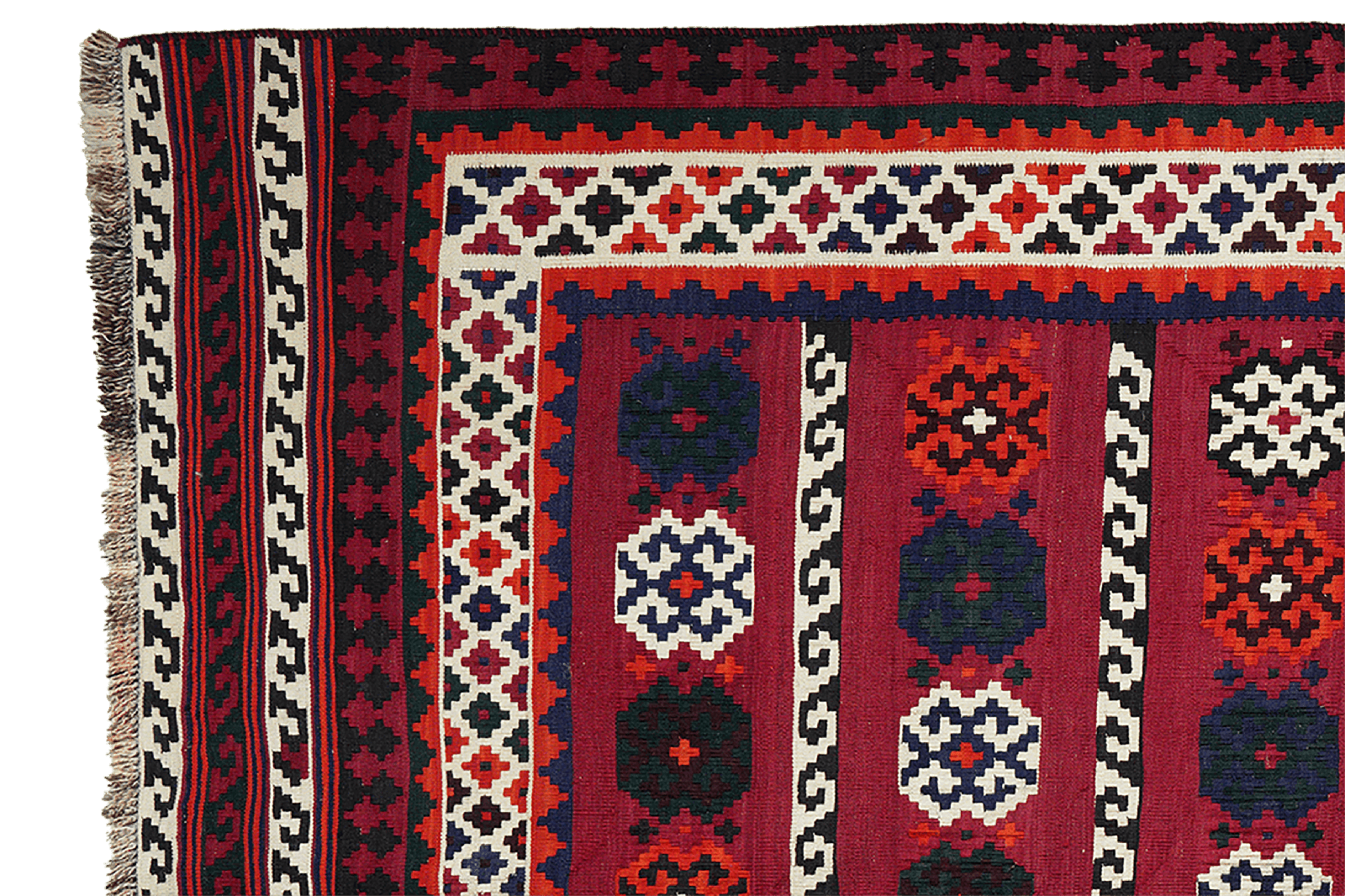 Kelim Gashgai Old — Handmade, 160x258 cm, Red, 100% Virgin Wool | View 3
