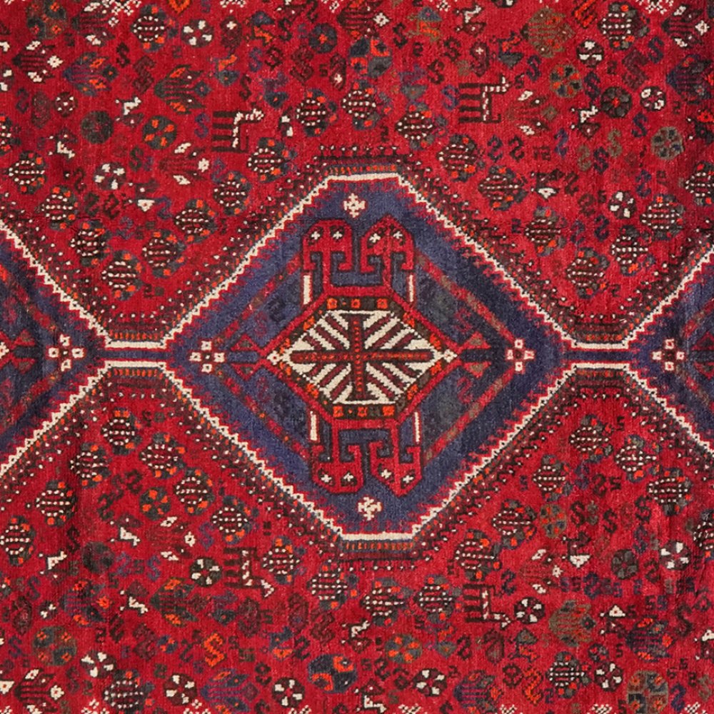 Gashgai — Hand-knotted, 213x302 cm, Red, 100% Virgin Wool | View 4