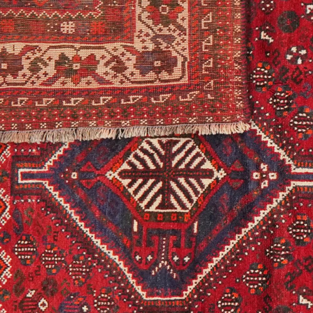 Gashgai — Hand-knotted, 213x302 cm, Red, 100% Virgin Wool | View 6