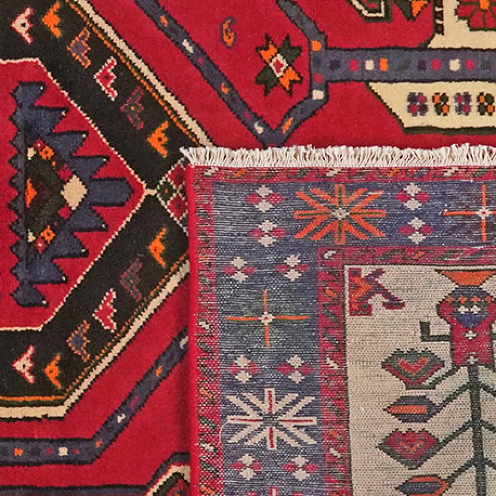 Shahsavan — Hand-knotted, 141x212 cm, Red, 100% Virgin Wool | View 6