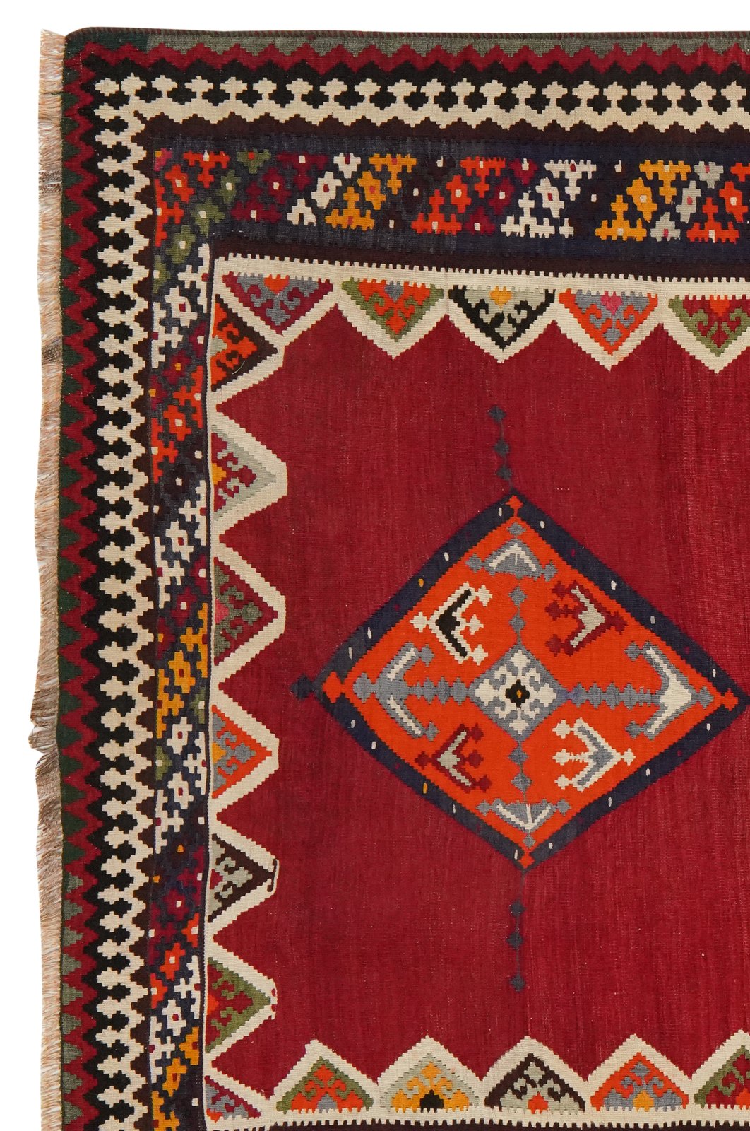 Kelim Gashgai Old — Handmade, 161x279 cm, Red, 100% Virgin Wool | View 3