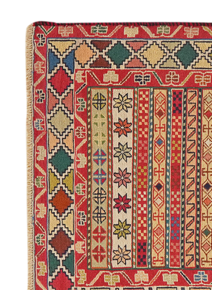 Sumak Shahsavan — Handgefertigt, 93x73 cm, Bunt, 100% Virgin Wool | View 4